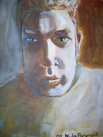 SELF PORTRAIT 11X14 INCHES ACRYLIC ON GALLERY WRAP CANVAS