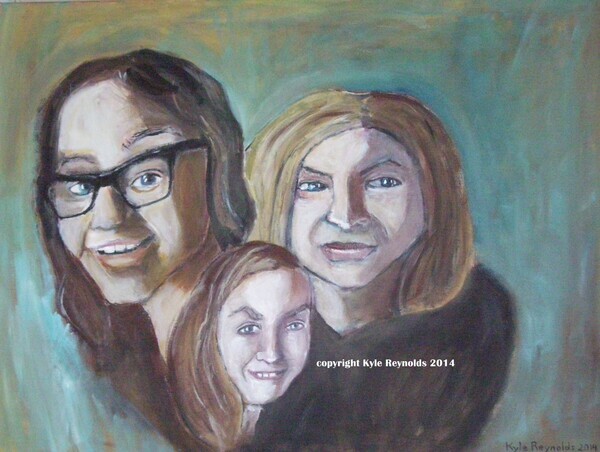 Family Portrait done vibrant acrylic expressive style