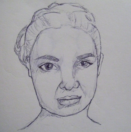 "STEPHANIE"  SKETCH IN INK