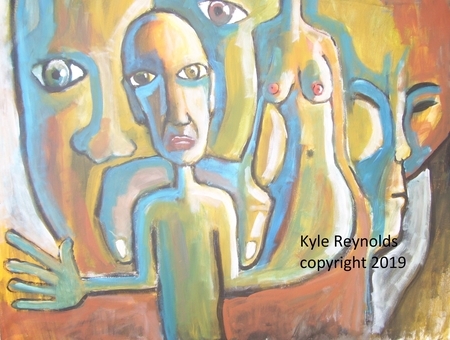 "APPREHENSIVE"24X18 INCHES ACRYLIC 2019 EXPRESSIONISTIC ART