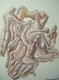HOLD ON TIGHT 23.6X31.5 INCH ORIGINAL EXPRESSIVE ACRYLIC ARTWORK 2009