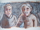 DAD AND MYSELF 11X14 INCH ORIGINAL ACRYLIC EXPRESSIVE ARTWORK 2008