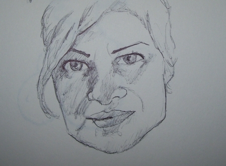 Jen 8.5x10 Inch pen sketch