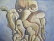 LOOMING 16X20 INCH ORIGIAL EXPRESSIVE ACRYLIC ARTWORK 2007