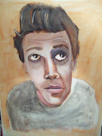SUAVE 11X14 INCH ORIGINAL EXPRESSIVE ACRYLIC PORTRAIT 2007