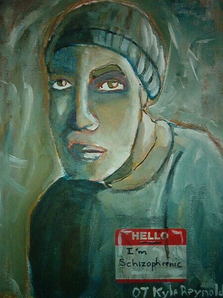 Self Portrait of schizophrenic artist kyle reynolds