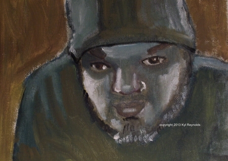 SELF PORTRAIT 8X10 ACRYLIC ON GALLERY WRAP CANVAS 2013