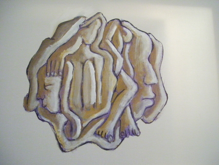 SLOUCH 16X20 INCH ORIGINAL EXPRESSIVE ACRYLIC ARTWORK 2009