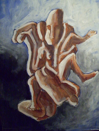 Turmoil 16x20 inch acrylic expressive art