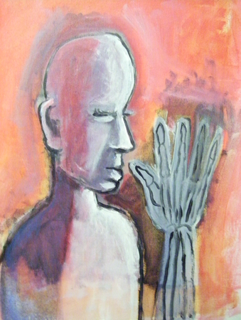 X-RAY 16X20 INCH ORIGINAL EXPRESSIVE ACRYLIC ARTWORK 2009